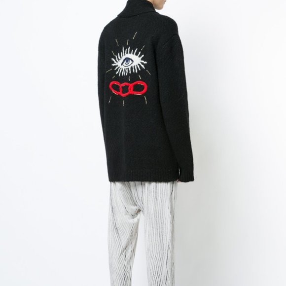 Raquel Allegra Sweaters - RAQUEL ALLEGRA LOVE EYE EMBROIDERED CARDIGAN  ) or XS